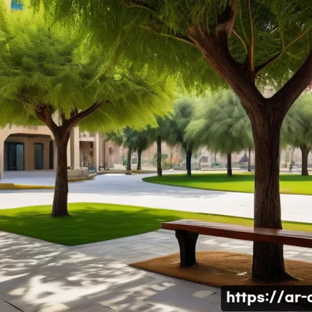 도시계획 실무 경험 공유 - A vibrant urban park scene in a densely populated Middle Eastern city, featuring families enjoying a...