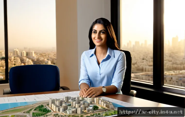 도시계획 전문가 인터뷰 내용 - Photorealistic urban planning expert interview in a modern Middle Eastern city planning office, conf...